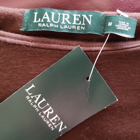 Lauren Ralph Lauren Pullover Top Faux Suede Trim - Picture 10 of 12